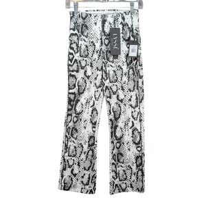 Lysse Women's Snakeskin Bootcut Pants‎ Size XS Black Knit Denim High Rise NWT